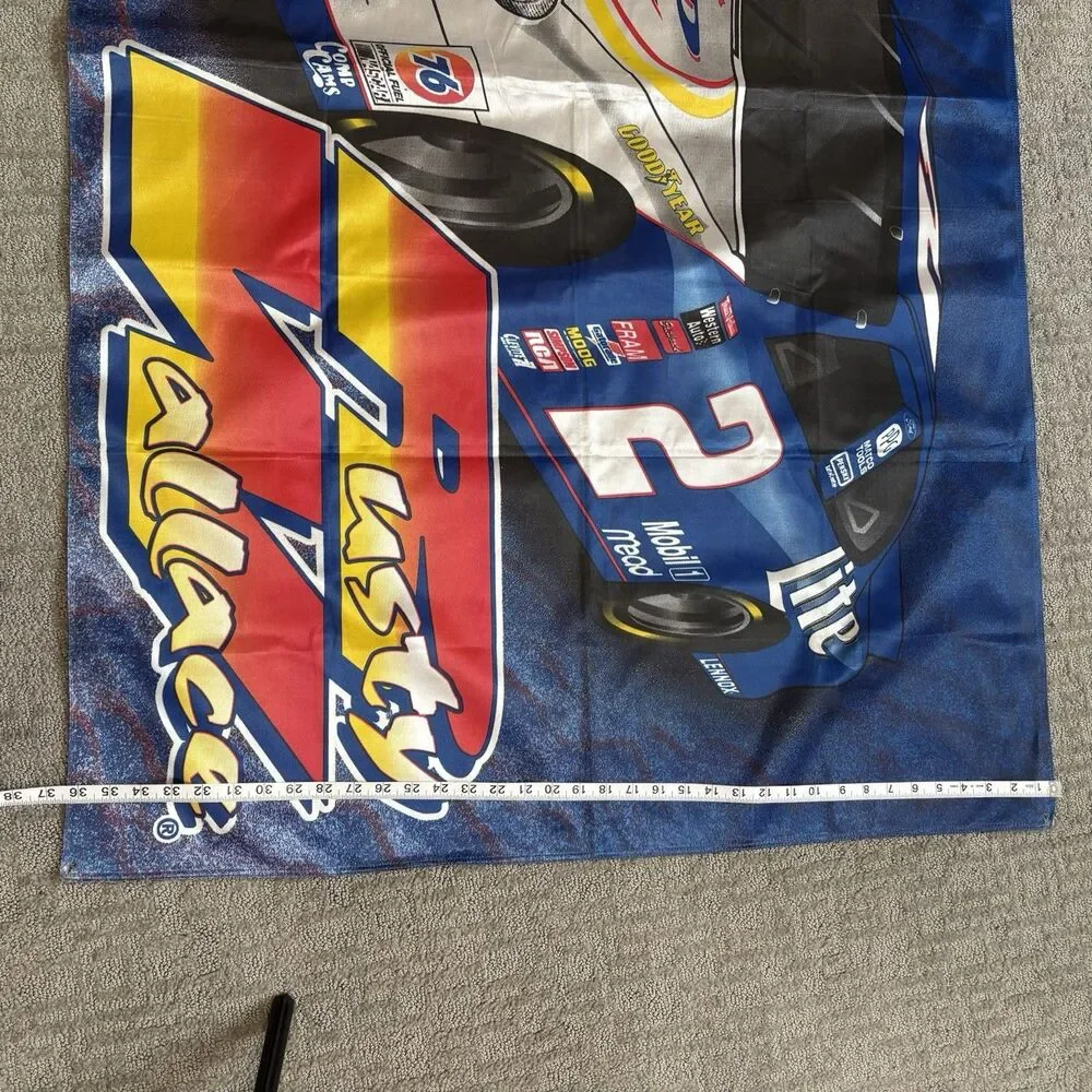 Vintage Rusty Wallace #2 Miller Lite Flag, NASCAR, 58”X36”, Banner, Car